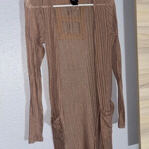 Daytrip Ribbed Brown Long Sleeve Dress